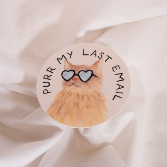 Purr My Last Email Cat Vinyl Sticker