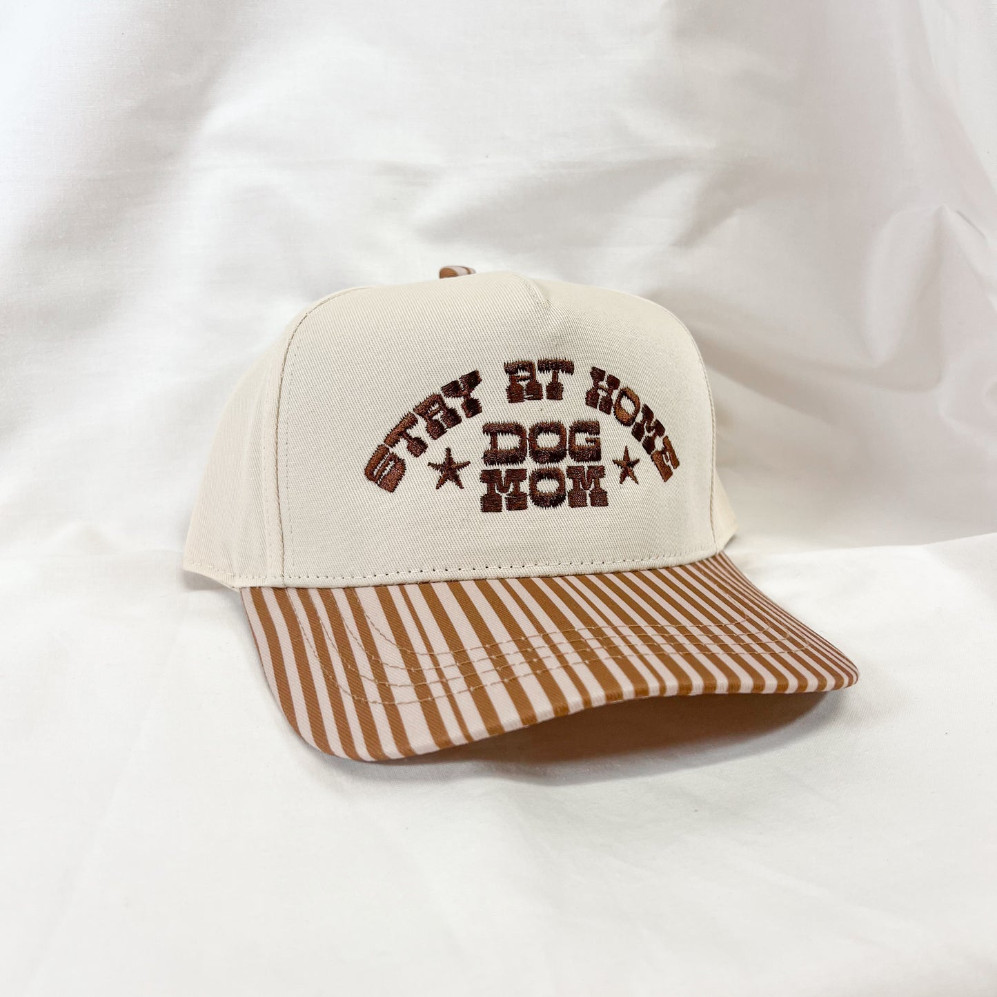 Dog Mom Striped Trucker Hat