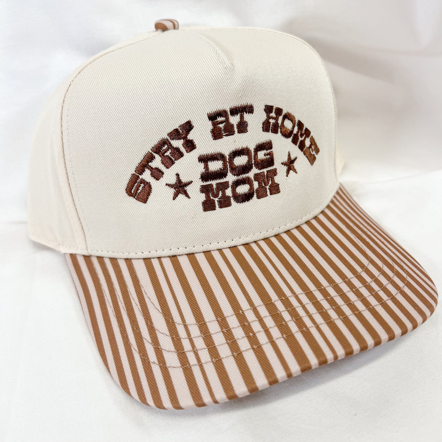 Dog Mom Striped Trucker Hat