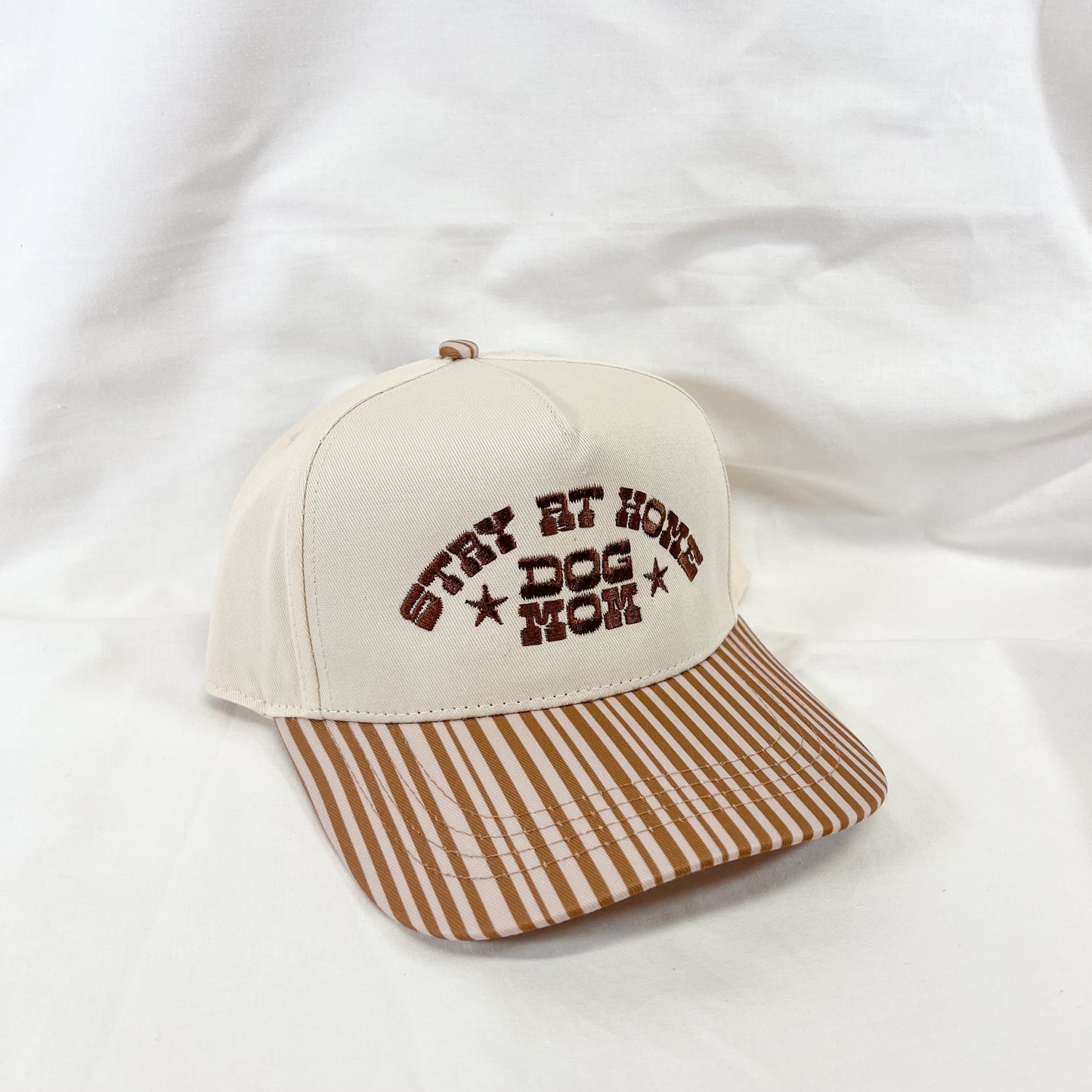 Dog Mom Striped Trucker Hat