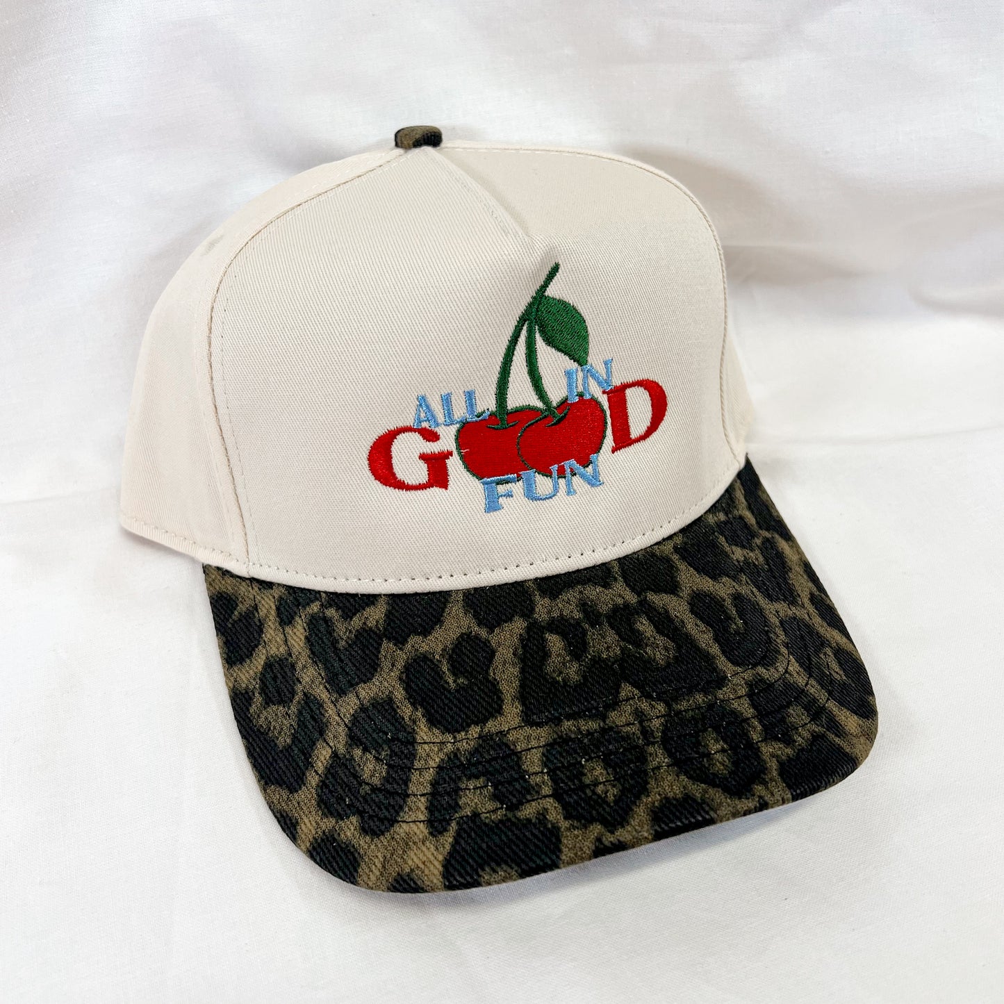 Cherry Cheetah Trucker Hat