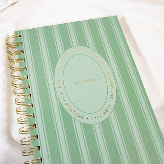 Slow Life Stripe Spiral Notebook