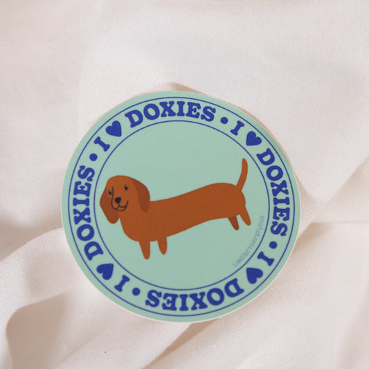 I Love My Dachshund Vinyl Sticker
