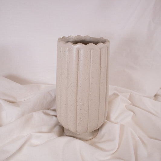 Scalloped Pedestal Vase