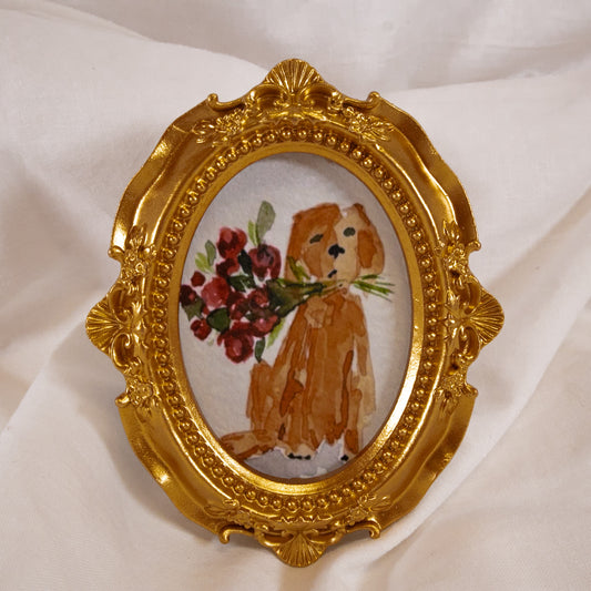 Dog Bouquet Mini Framed Art