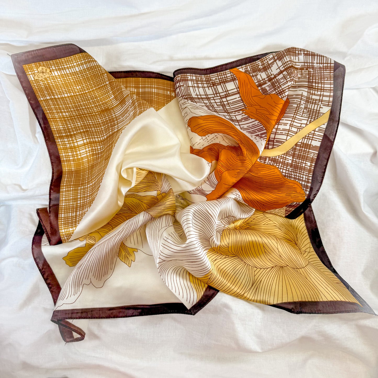 Fall Floral Square Scarf