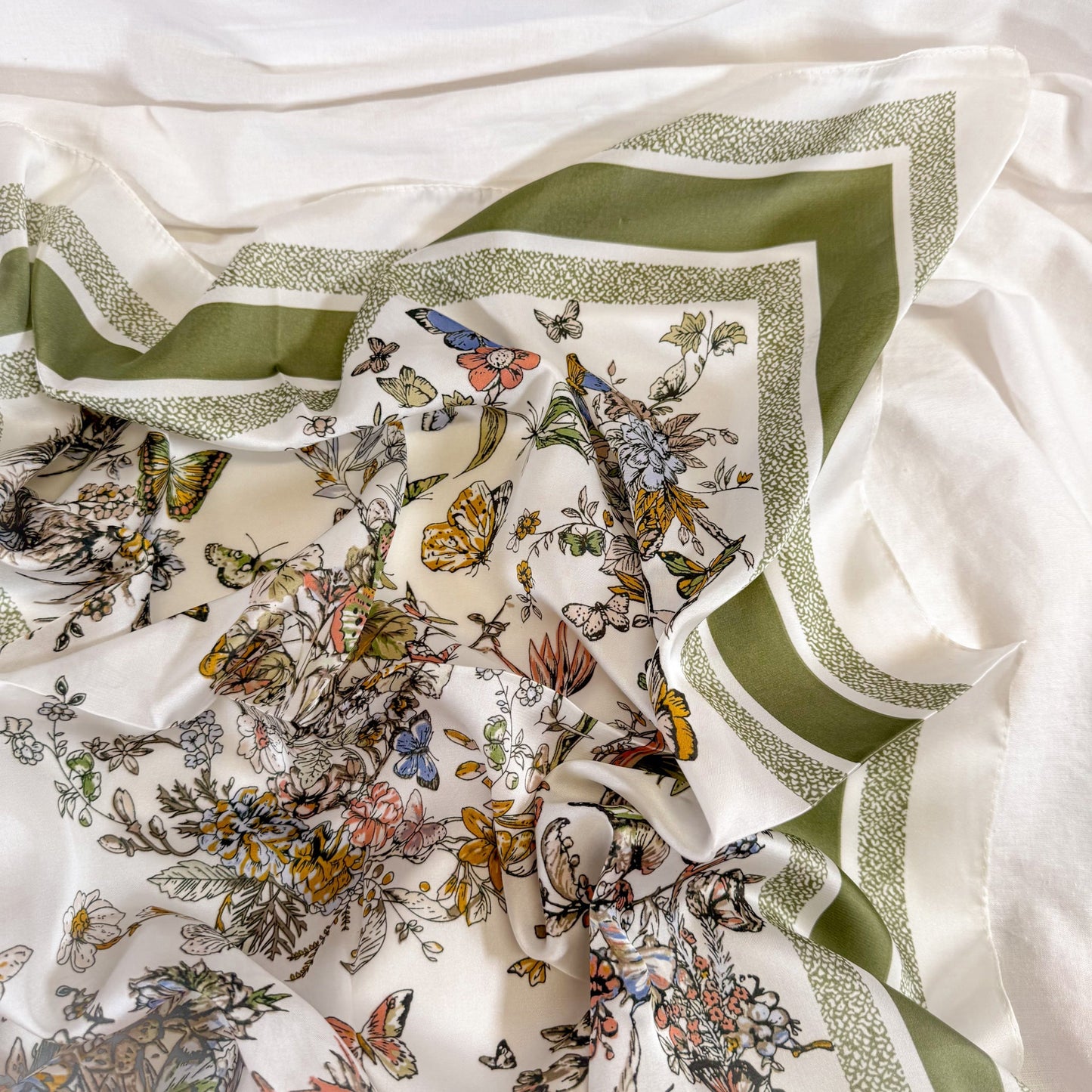 Butterfly Floral Square Scarf
