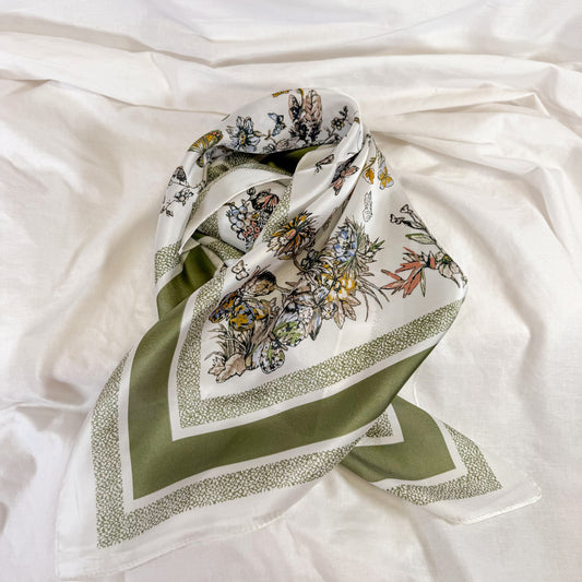 Butterfly Floral Square Scarf