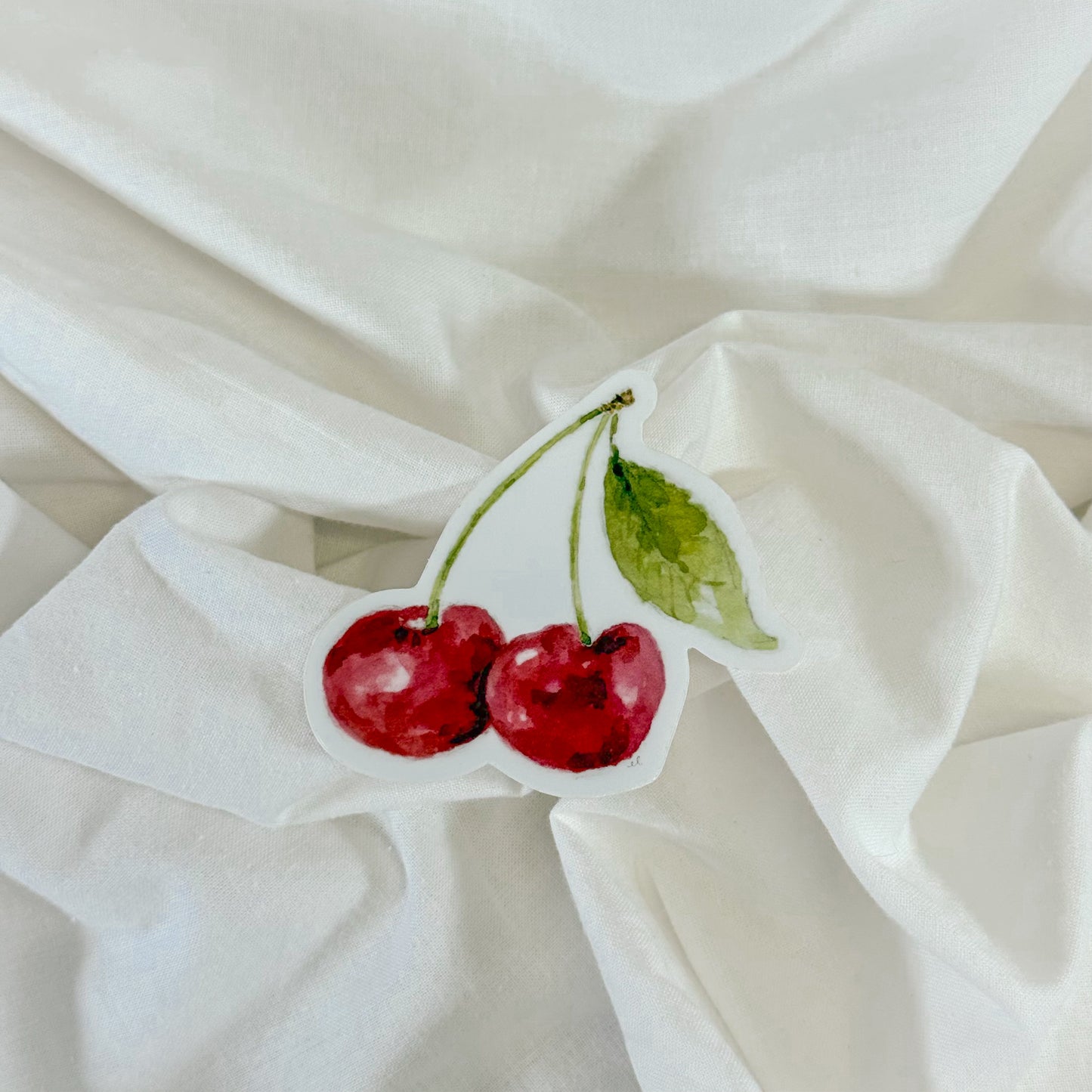 Watercolor Cherry Vinyl Sticker