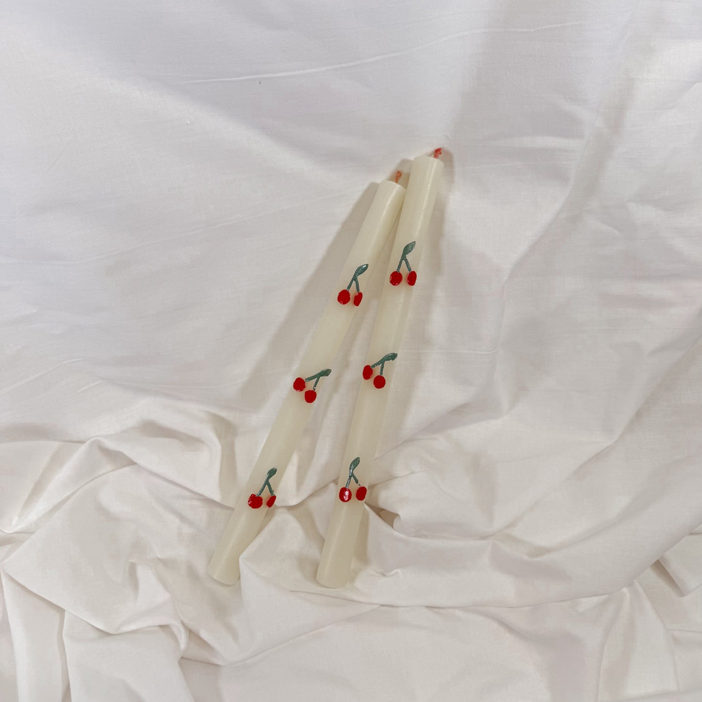 Cherry Taper Candles By Meri Meri