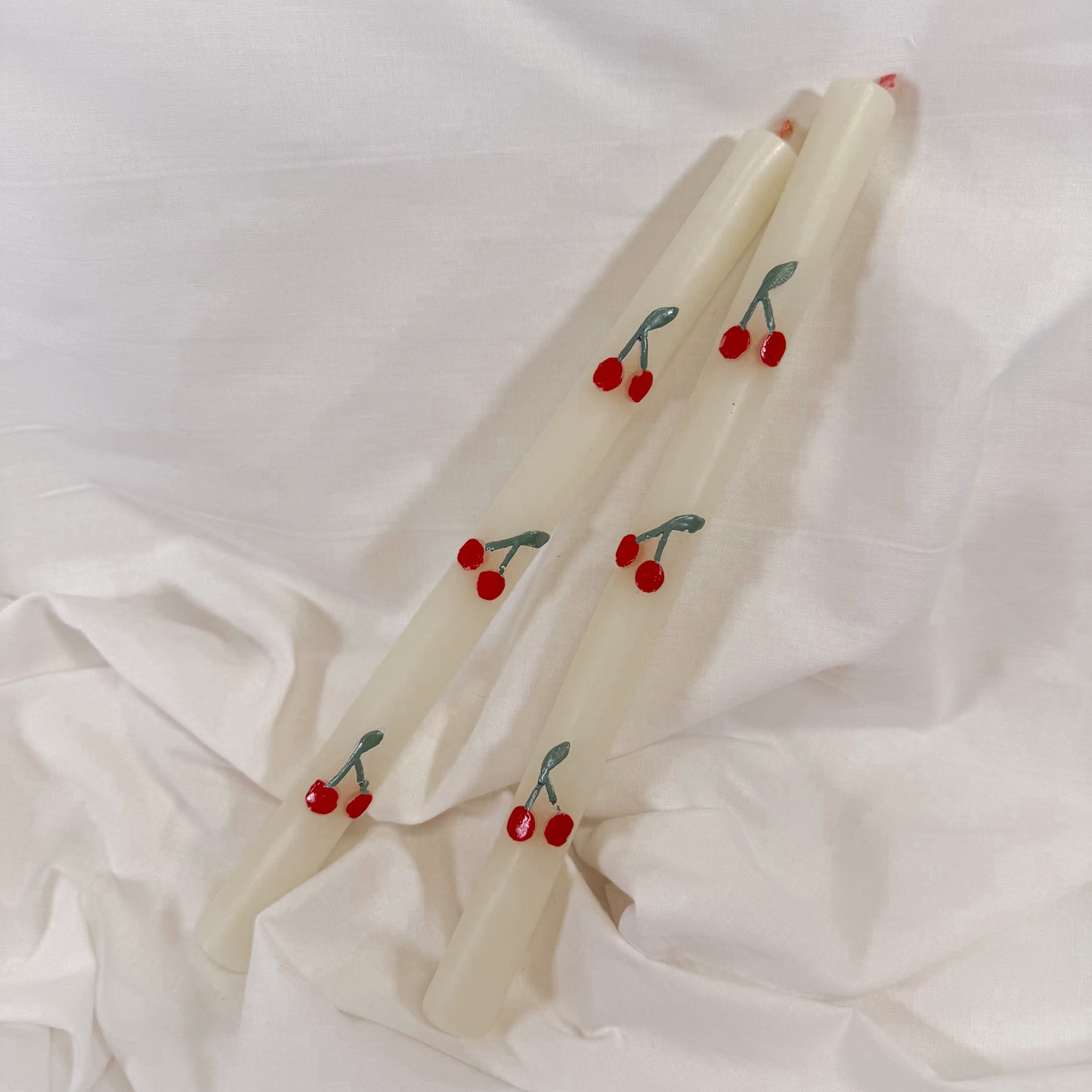 Cherry Taper Candles By Meri Meri