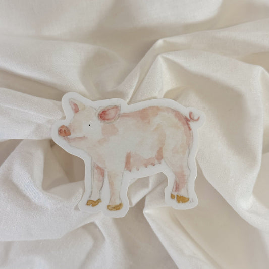 Watercolor Pig Vinyl Sticker