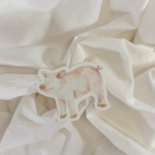 Watercolor Pig Vinyl Sticker