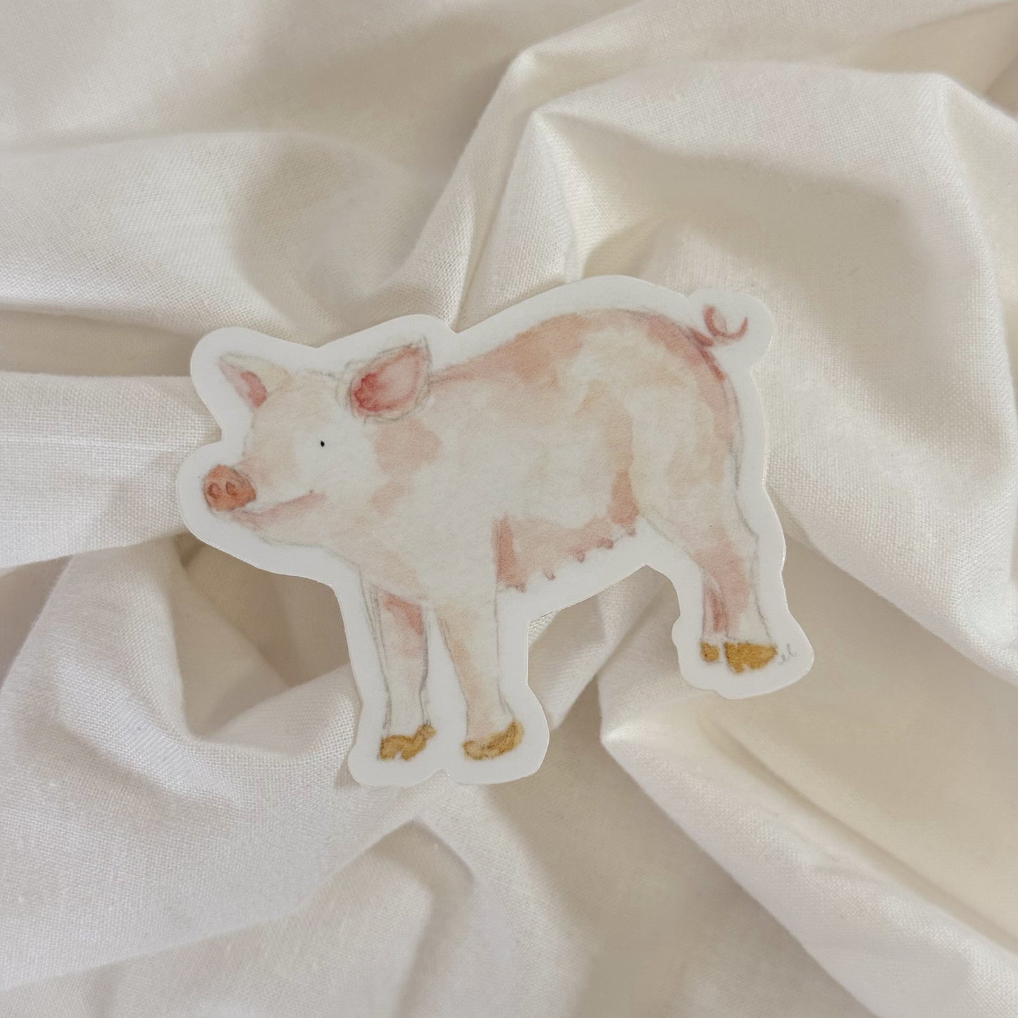 Watercolor Pig Vinyl Sticker
