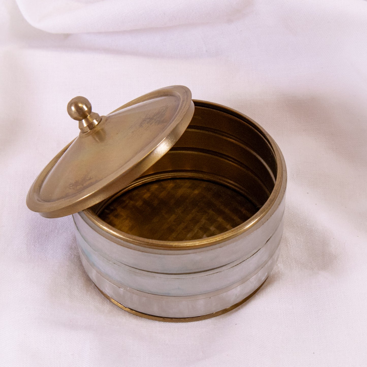 Pearl Stripe Brass Box