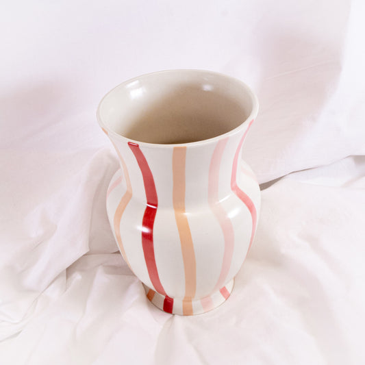 Pink Painted Stripe Vase