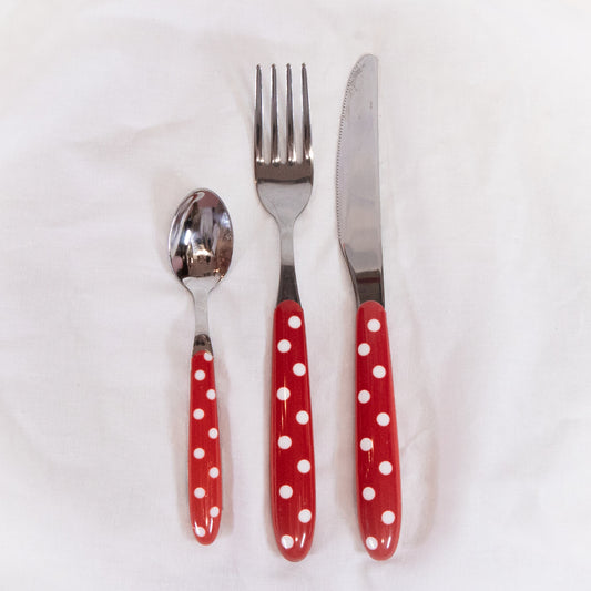 Red Polka Dot Flatware