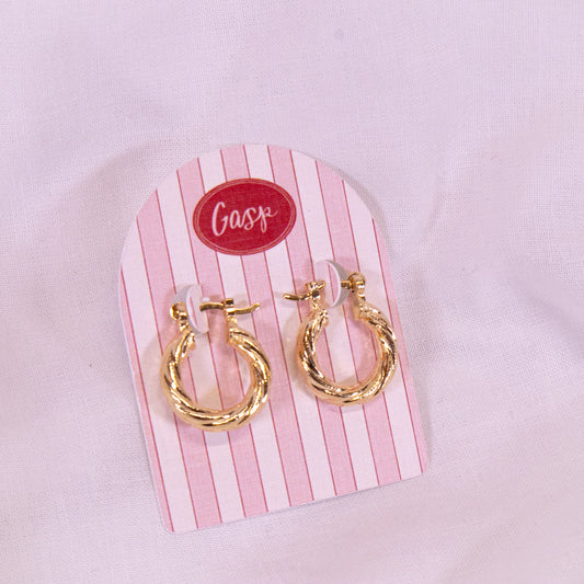 Gold Filled Twist Hoop Earrings