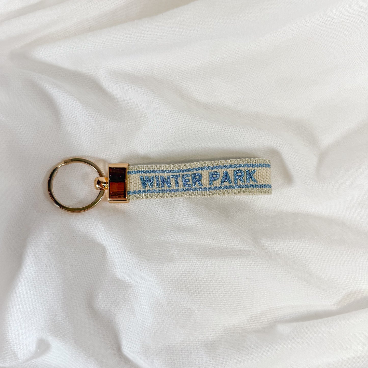 Winter Park Embroidered Keychain