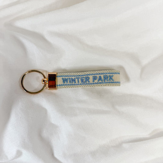 Winter Park Embroidered Keychain