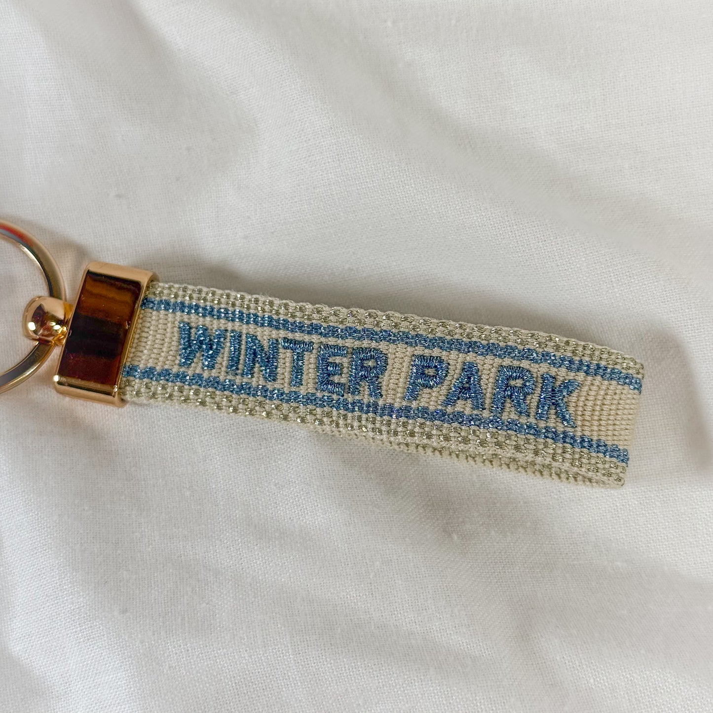 Winter Park Embroidered Keychain