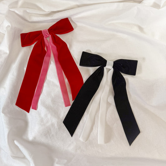 Two Tone Velvet Hair Bow