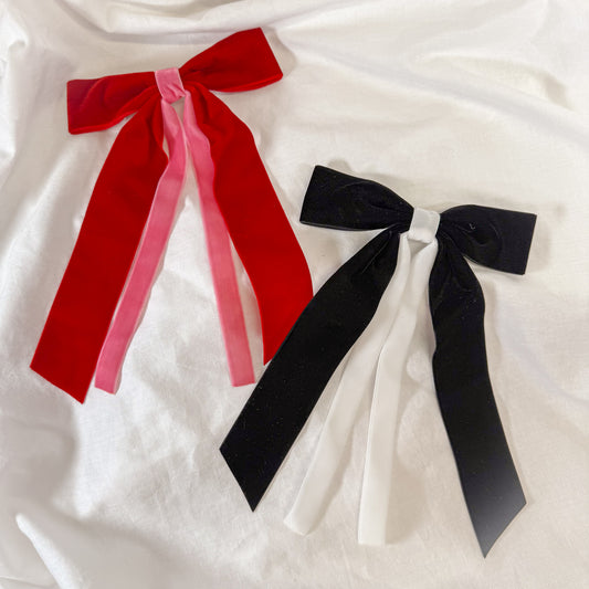 Two Tone Velvet Hair Bow