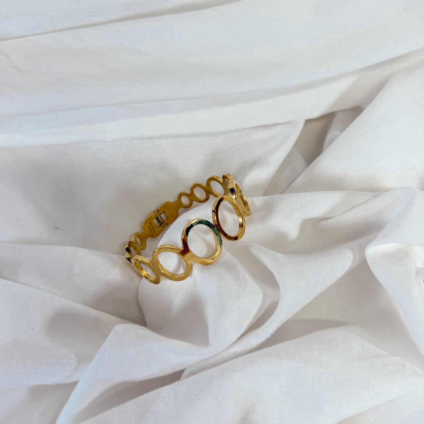 Gold Circle Cuff Bracelet