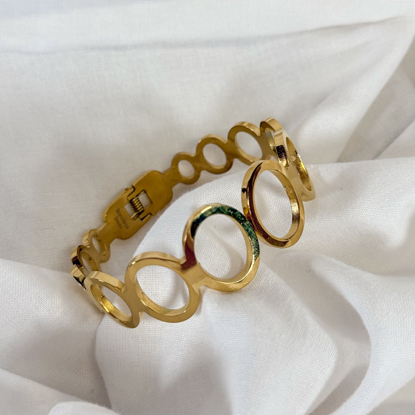 Gold Circle Cuff Bracelet