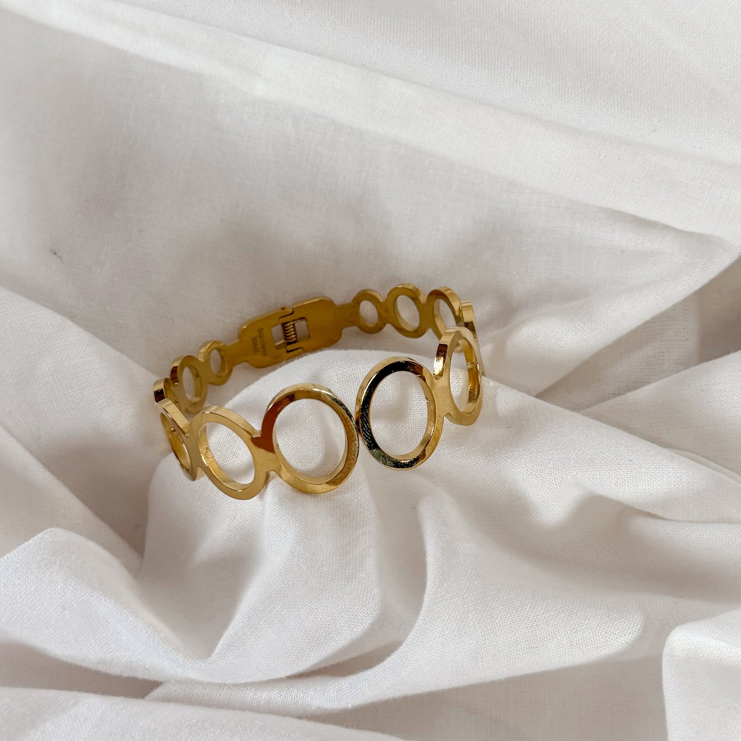 Gold Circle Cuff Bracelet