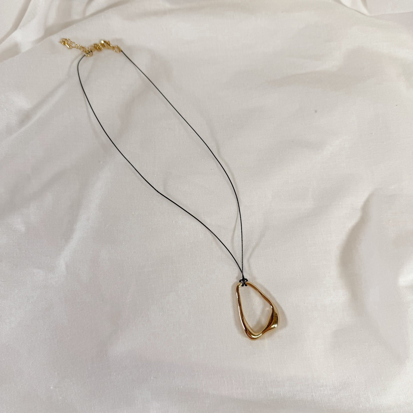 Gold Teardrop Cord Necklace