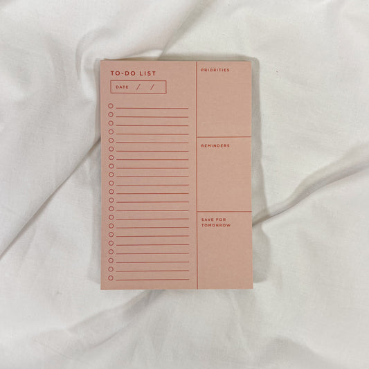 Peach To Do List Notepad