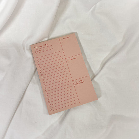 Peach To Do List Notepad