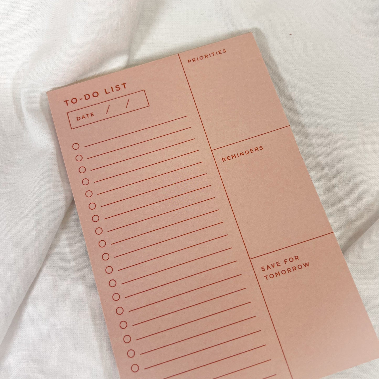 Peach To Do List Notepad