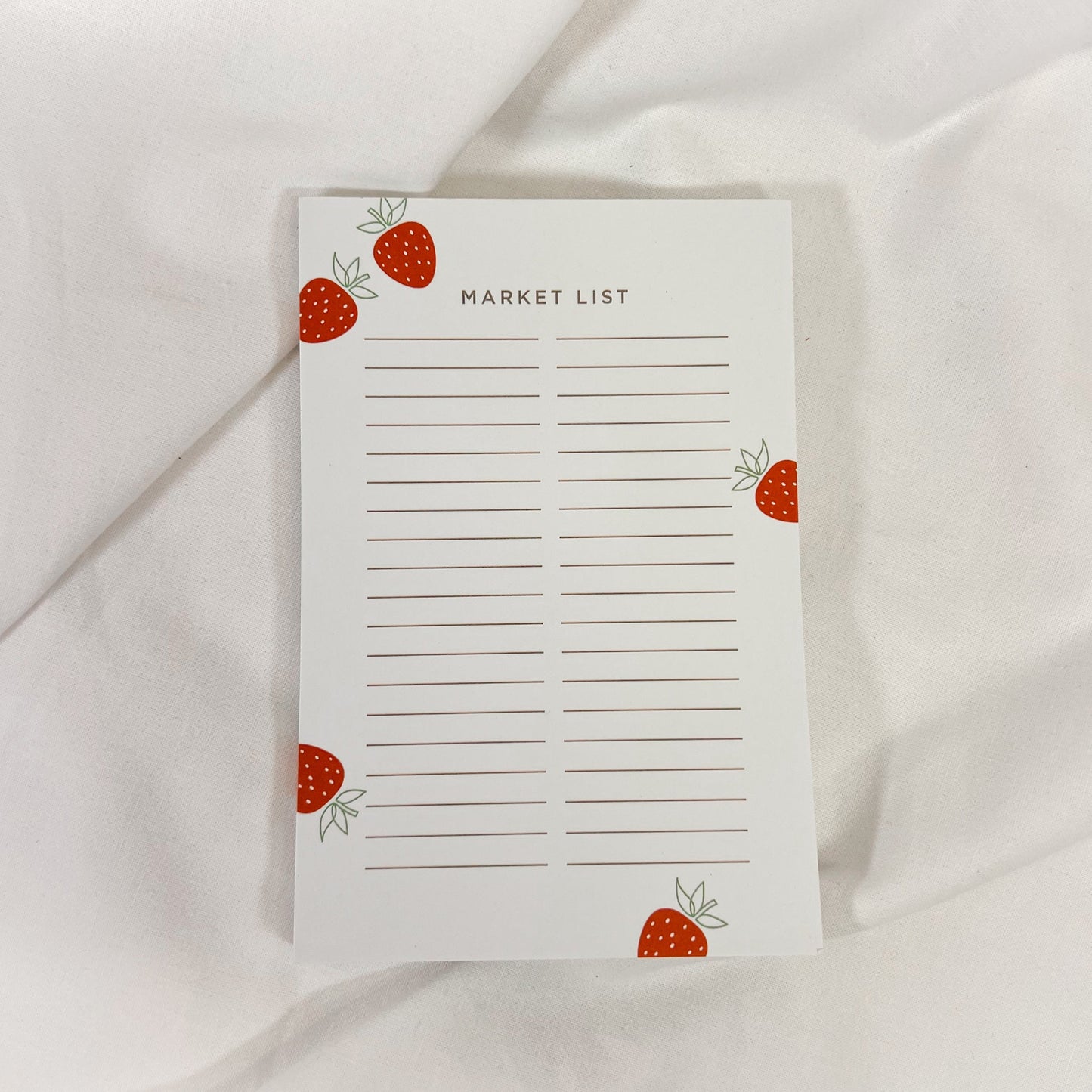 Strawberry Market List Notepad