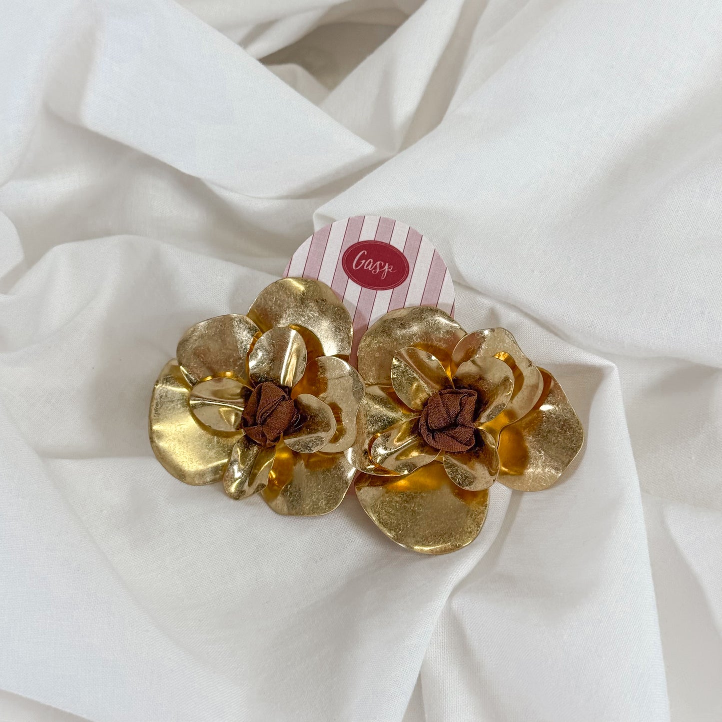 Large Gold Flower Earrings