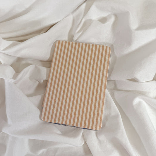 Tan Stripe Clear Back Kindle Case