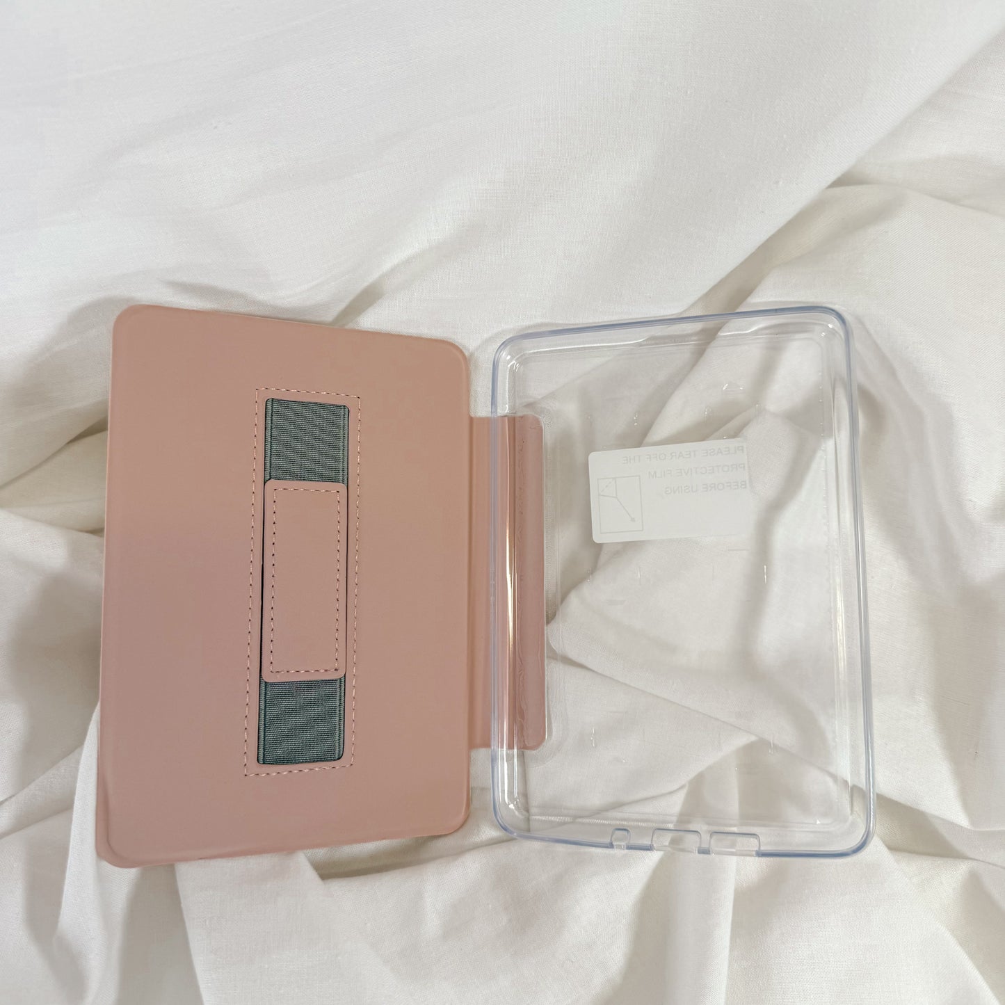 Tan Stripe Clear Back Kindle Case