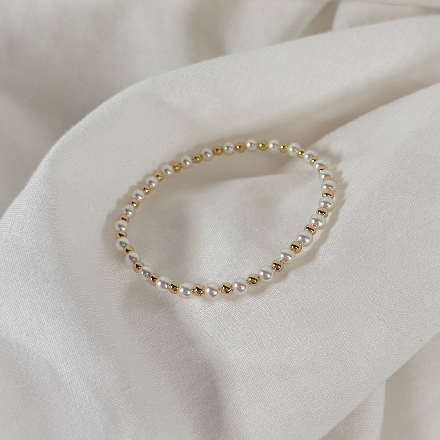 May Gold Filled Bead Bracelet