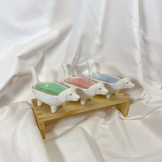 Pastel Mini Dachshund Dish