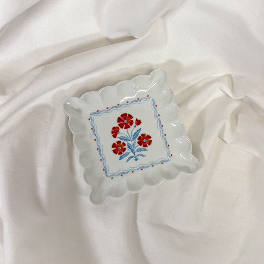 American Floral Scalloped Plate