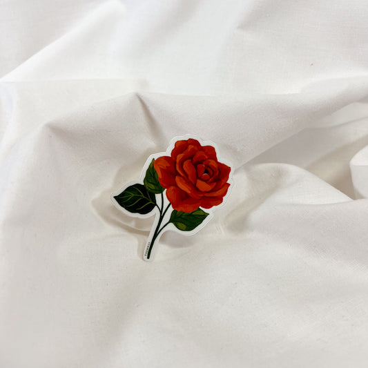 Red Rose Vinyl Sticker