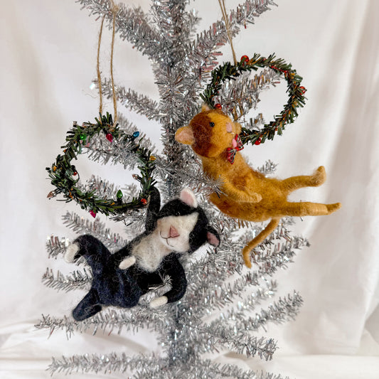 Crazy Cat Christmas Ornament