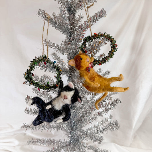 Crazy Cat Christmas Ornament