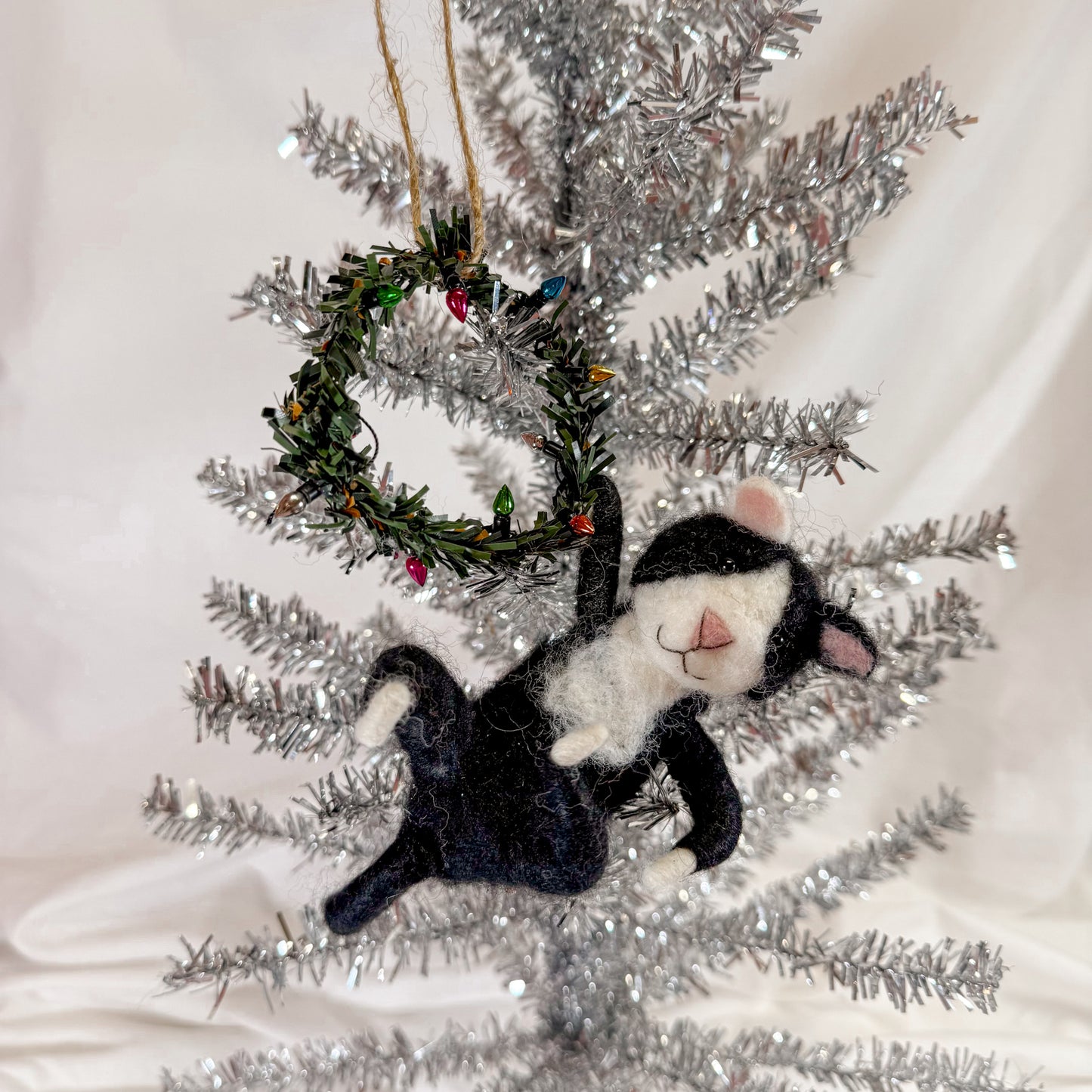 Crazy Cat Christmas Ornament