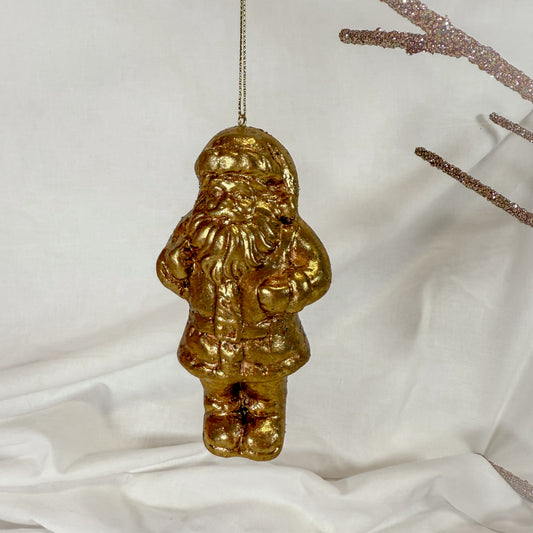 Gold Santa Christmas Ornament