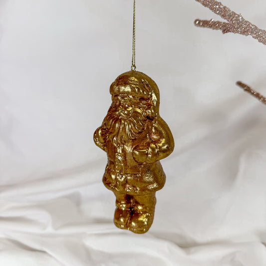 Gold Santa Christmas Ornament