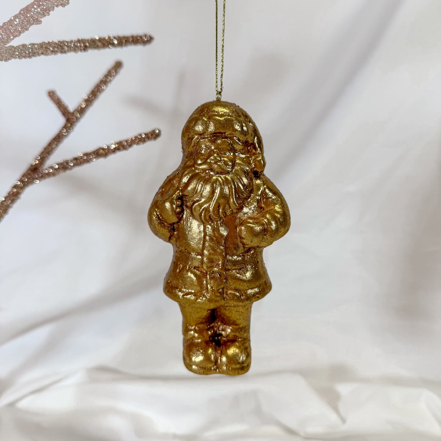Gold Santa Christmas Ornament