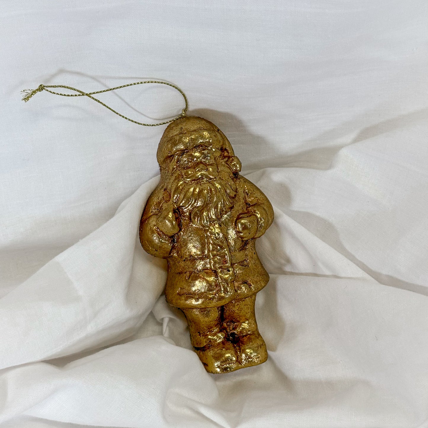 Gold Santa Christmas Ornament