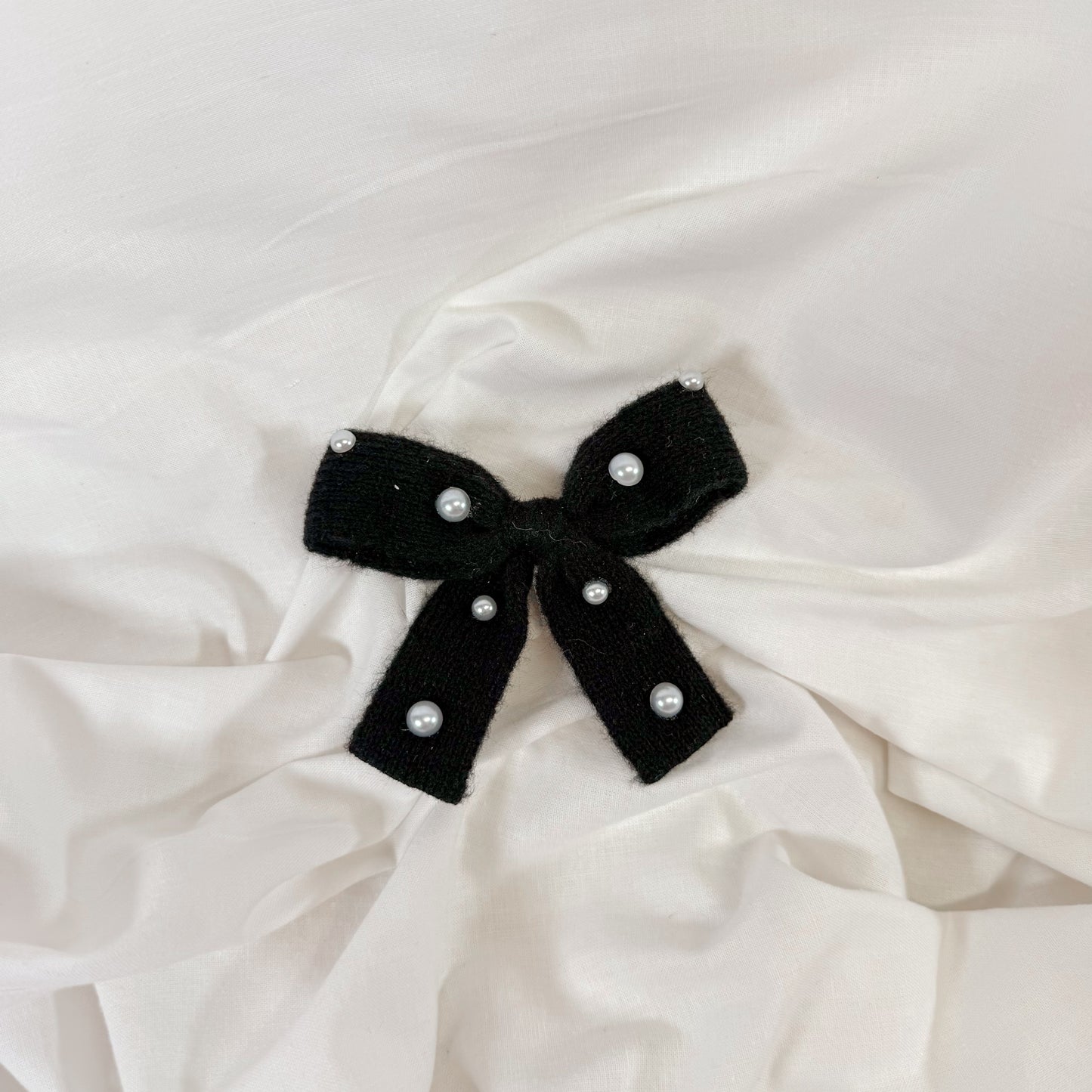 Pearl Ribbon Bow Hair Clip